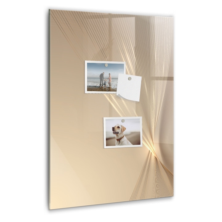 Tabla magnetica, Coloray, Lumina abstracta, Nuante de bej, 40 x 60 cm, Magneti, Marker negru, 010640700050300088948