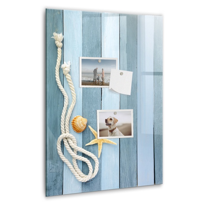 Tabla magnetica, Coloray, Panouri de lucruri Morskie, Albastru, 40 x 60 cm, Magneti, Marker negru, 010640700050300088965