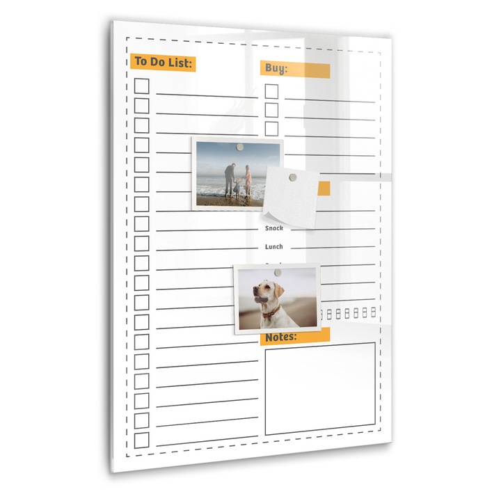 Tabla magnetica, Coloray, Lista de facut, Alb, 40 x 60 cm, Magneti, Marker negru, 010640700050300260276