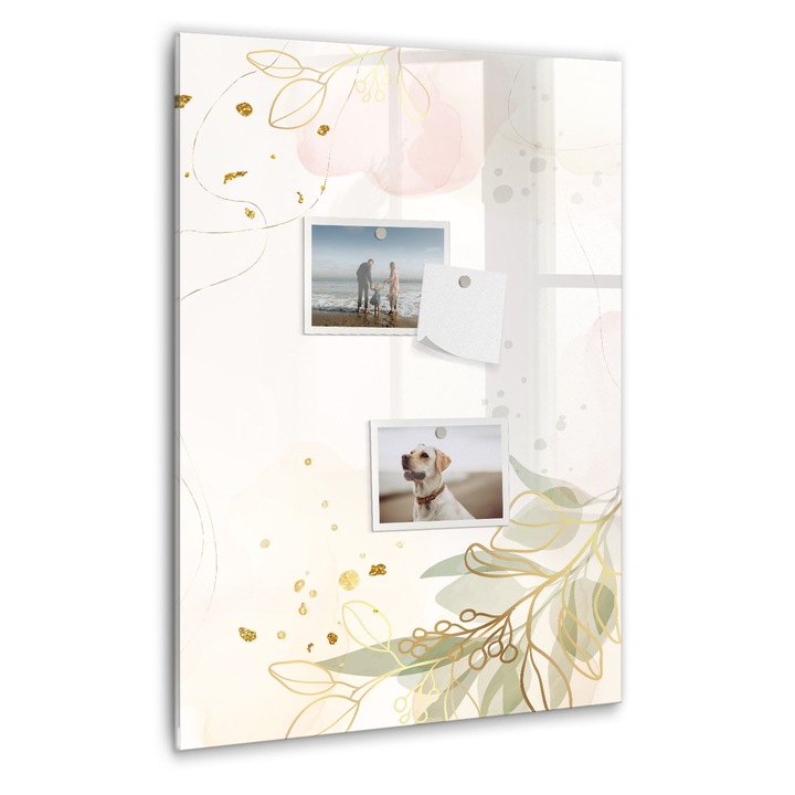 Tabla magnetica, Coloray, Abstractia de legume aurii, Multicolor, 40 x 60 cm, Magneti, Marker negru, 010640700050300260315