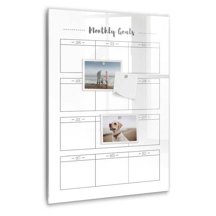 Tabla magnetica, Coloray, Obiective lunare, Gri, 40 x 60 cm, Magneti, Marker negru, 010640700050300088906