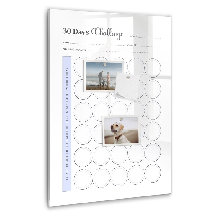 Tabla magnetica, Coloray, Planificator de 30 de zile, Alb, 40 x 60 cm, Magneti, Marker negru, 010640700050300088847