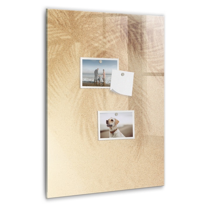 Tabla magnetica, Coloray, Umbra frunzelor de palmier, Nuante de bej, 40 x 60 cm, Magneti, Marker negru, 010640700050300260310