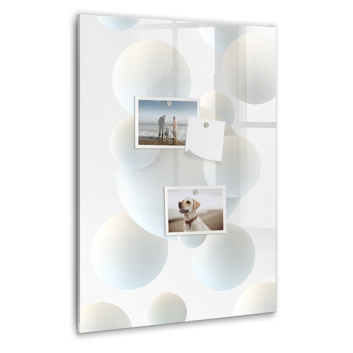 Tabla magnetica, Coloray, Abstractizarea mingii, Alb, 40 x 60 cm, Magneti, Marker negru, 010640700050300088872