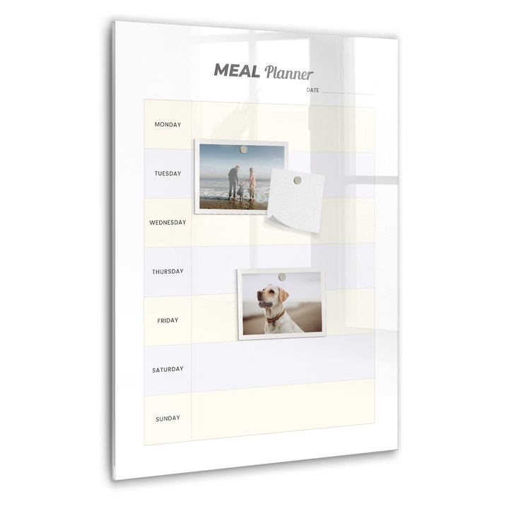 Tabla magnetica, Coloray, Planificator de masa, Multicolor, 40 x 60 cm, Magneti, Marker negru, 010640700050300088860