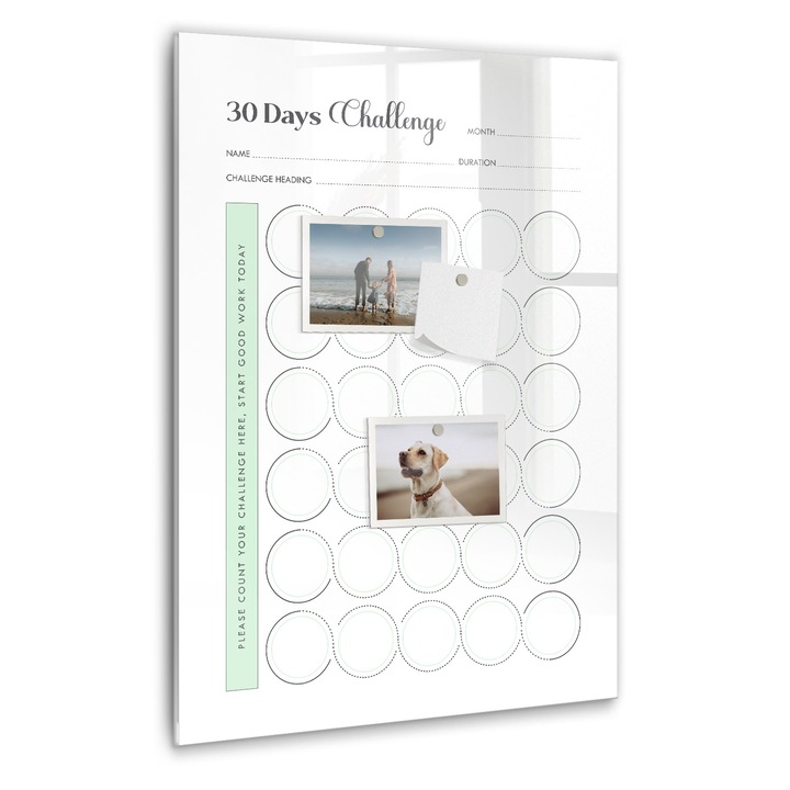 Tabla magnetica, Coloray, Planificator de provocari, Alb, 40 x 60 cm, Magneti, Marker negru, 010640700050300088848