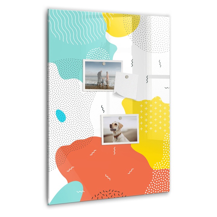 Tabla magnetica, Coloray, Bribututati scribble, Multicolor, 40 x 60 cm, Magneti, Marker negru, 010640700050300088989