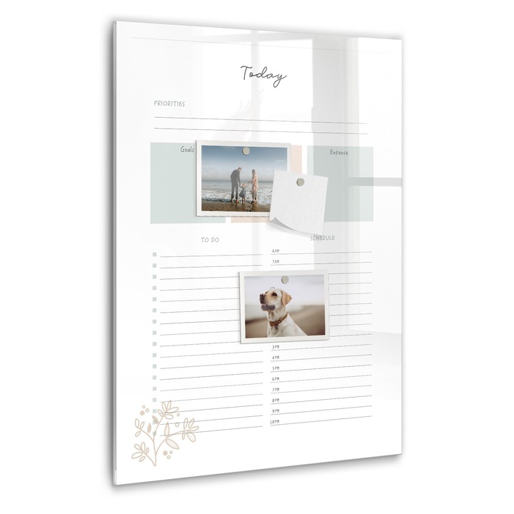 Tabla magnetica, Coloray, Plan pentru astazi, Alb, 40 x 60 cm, Magneti, Marker negru, 010640700050300088808