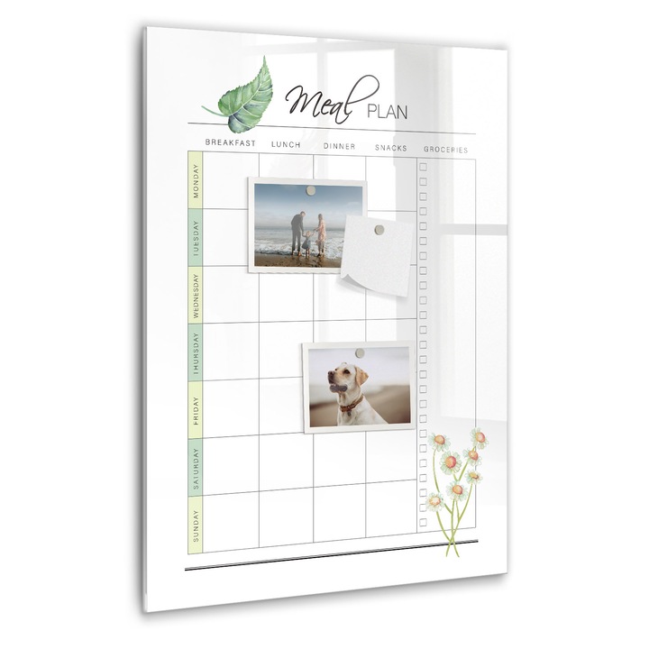 Tabla magnetica, Coloray, Plan de masa, Alb, 40 x 60 cm, Magneti, Marker negru, 010640700050300088803