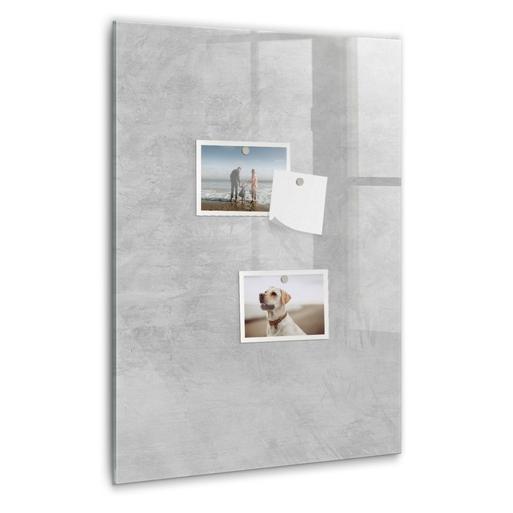 Tabla magnetica, Coloray, Beton stralucitor, Gri, 40 x 60 cm, Magneti, Marker negru, 010640700050300260354