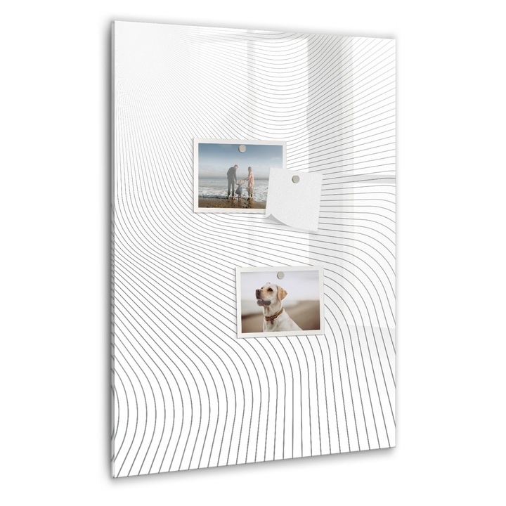 Tabla magnetica, Coloray, Linii gri, Multicolor, 40 x 60 cm, Magneti, Marker negru, 010640700050300088984