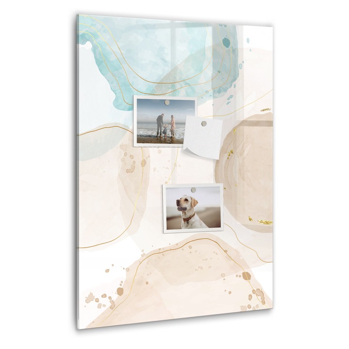 Tabla magnetica, Coloray, Pete pastelate, Multicolor, 40 x 60 cm, Magneti, Marker negru, 010640700050300088857