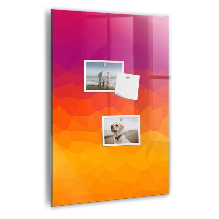 Tabla magnetica, Coloray, Rasaritul gradient, Multicolor, 40 x 60 cm, Magneti, Marker negru, 010640700050300088933