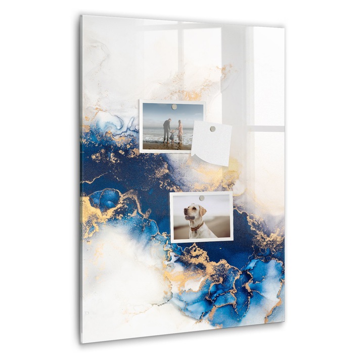 Tabla magnetica, Coloray, Abstractia de marmura, Multicolor, 40 x 60 cm, Magneti, Marker negru, 010640700050300088839