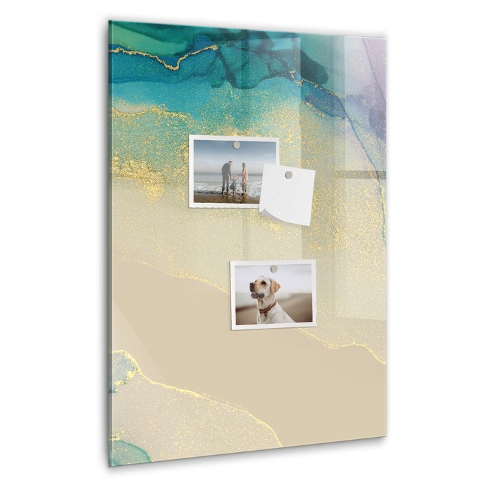 Tabla magnetica, Coloray, Marmura colorata, Mov, 40 x 60 cm, Magneti, Marker negru, 010640700050300260305