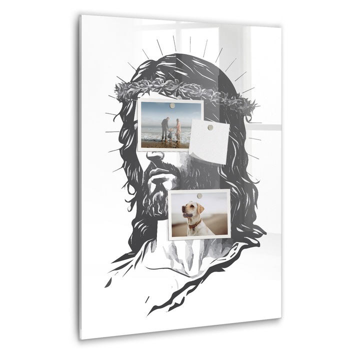 Tabla magnetica, Coloray, Iisus Hristos, Alb, 40 x 60 cm, Magneti, Marker negru, 010640700050300089041