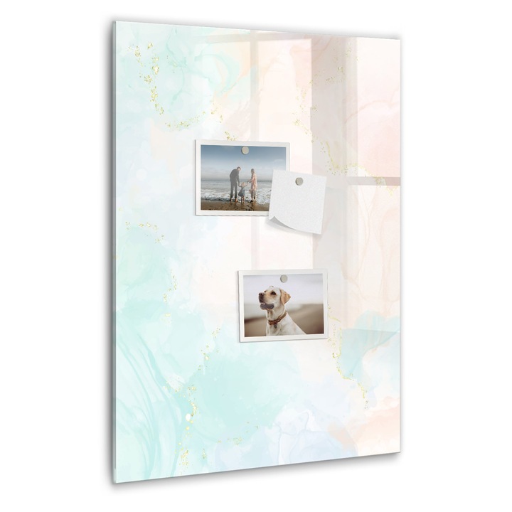 Tabla magnetica, Coloray, Abstractia pastelata, Multicolor, 40 x 60 cm, Magneti, Marker negru, 010640700050300088802