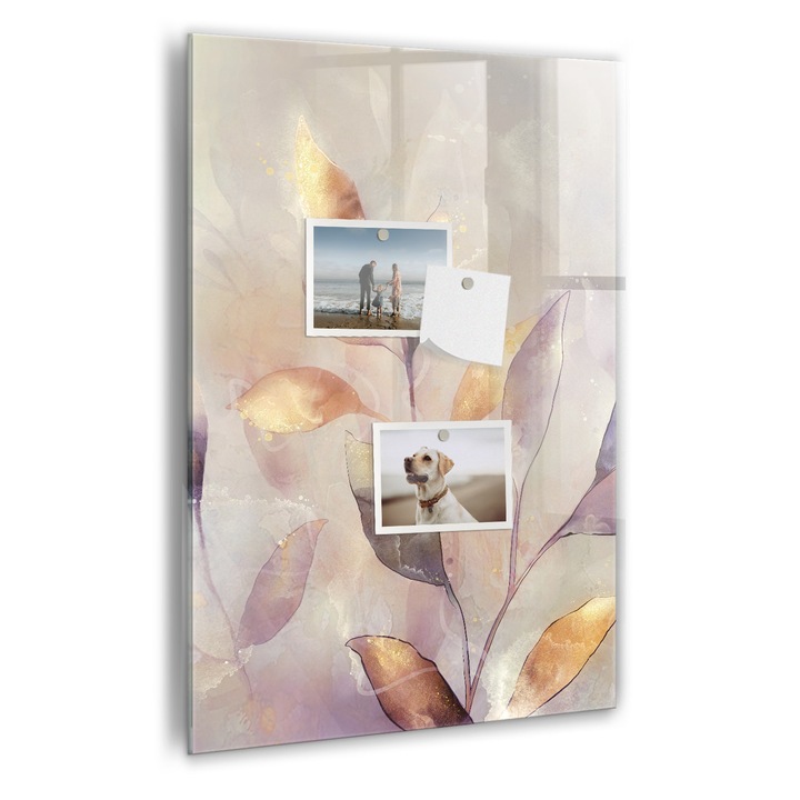 Tabla magnetica, Coloray, Plante de acuarela, Multicolor, 40 x 60 cm, Magneti, Marker negru, 010640700050300088417