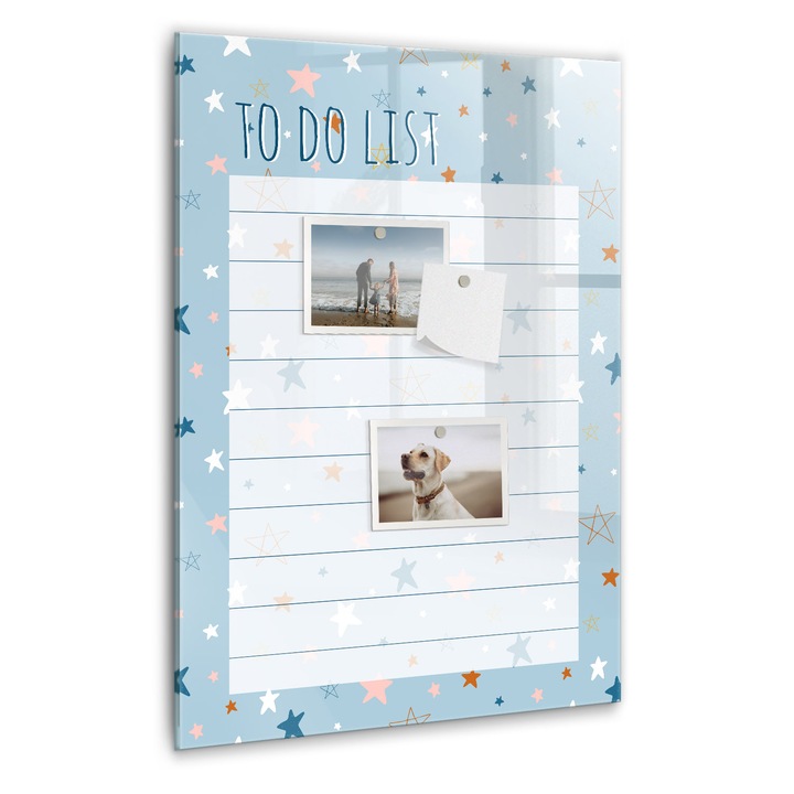 Tabla magnetica, Coloray, Planul de lucruri de facut, Albastru, 40 x 60 cm, Magneti, Marker negru, 010640700050300260322