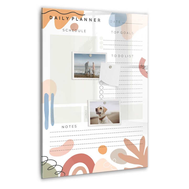 Tabla magnetica, Coloray, Agenda zilnica, Multicolor, 40 x 60 cm, Magneti, Marker negru, 010640700050300260308