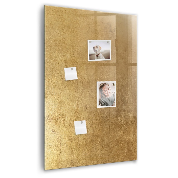 Tabla magnetica, Coloray, Material decorativ, Auriu, 60 x 90 cm, Magneti, Marker negru, 010640700020300089004