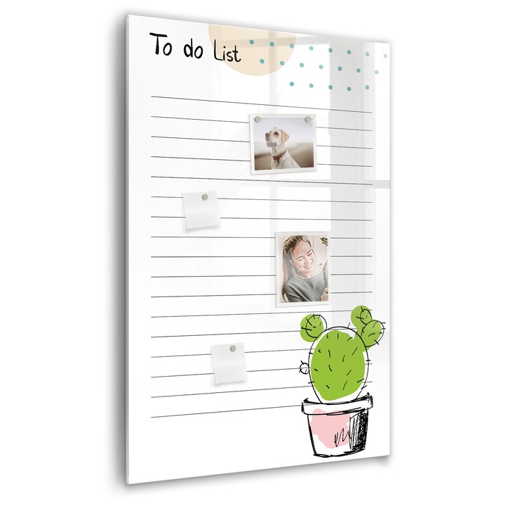 Tabla magnetica, Coloray, lista de activitati, Alb, 60 x 90 cm, Magneti, Marker negru, 010640700020300088995