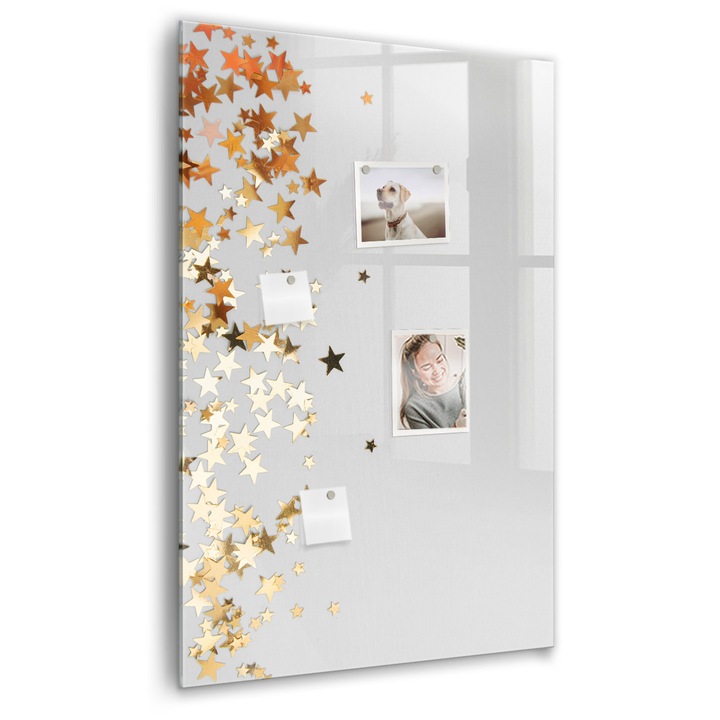 Tabla magnetica, Coloray, Stele, Auriu, 60 x 90 cm, Magneti, Marker negru, 010640700020300088936