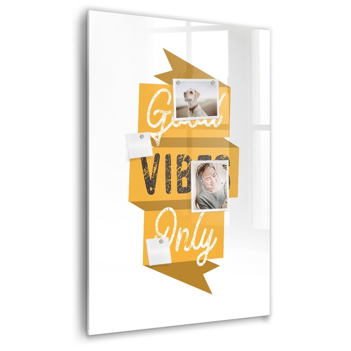 Tabla magnetica, Coloray, Fraza motivationala, Portocaliu, 60 x 90 cm, Magneti, Marker negru, 010640700020300088892