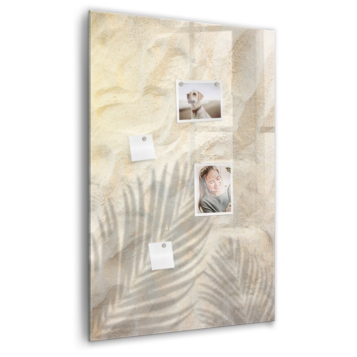 Tabla magnetica, Coloray, Nisip pe plaja vara, Galben, 60 x 90 cm, Magneti, Marker negru, 010640700020300088909