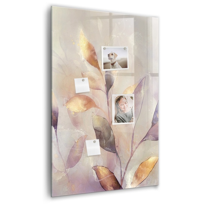 Tabla magnetica, Coloray, Plante de acuarela, Multicolor, 60 x 90 cm, Magneti, Marker negru, 010640700020300088417