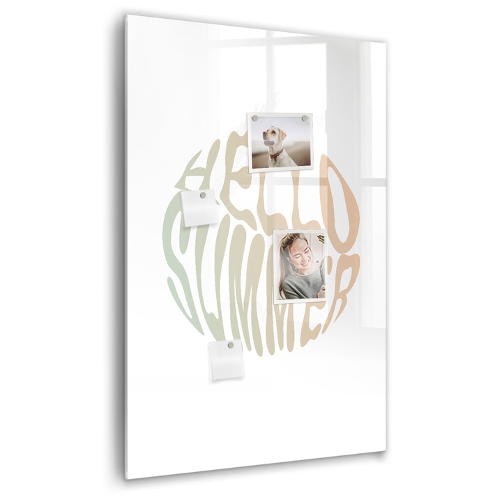 Tabla magnetica, Coloray, Inscriptie Buna vara, Multicolor, 60 x 90 cm, Magneti, Marker negru, 010640700020300088849