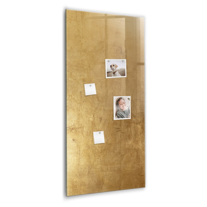 Tabla magnetica, Coloray, Material decorativ, Auriu, 60 x 120 cm, Magneti, Marker negru, 010640700080300089004
