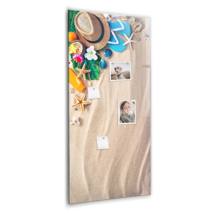 Tabla magnetica, Coloray, plaja nisipoasa, Nuante de bej, 60 x 120 cm, Magneti, Marker negru, 010640700080300260286