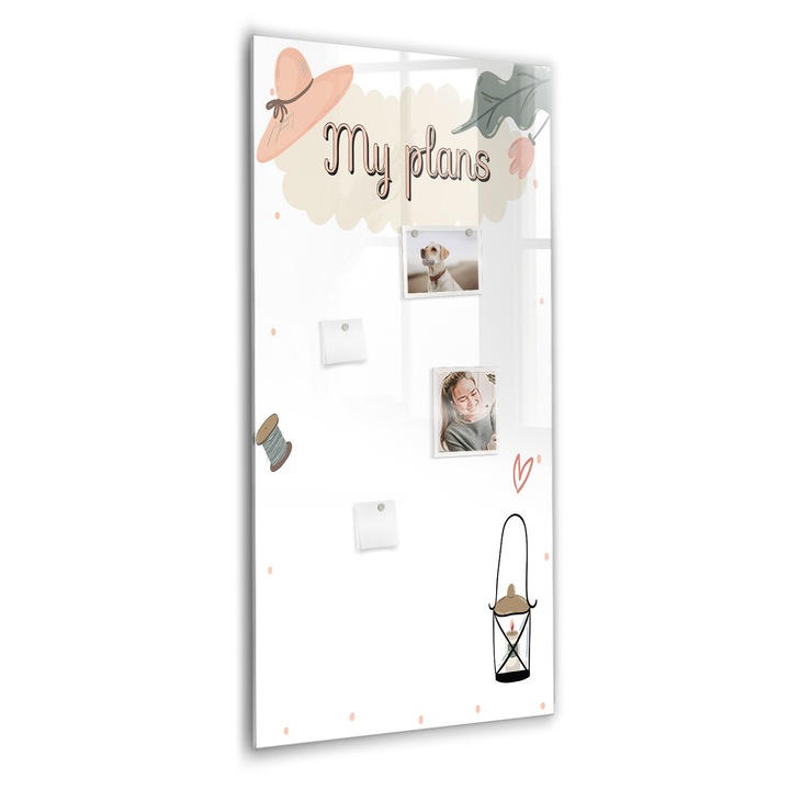 Tabla magnetica, Coloray, Planurile mele, Alb, 60 x 120 cm, Magneti, Marker negru, 010640700080300260292