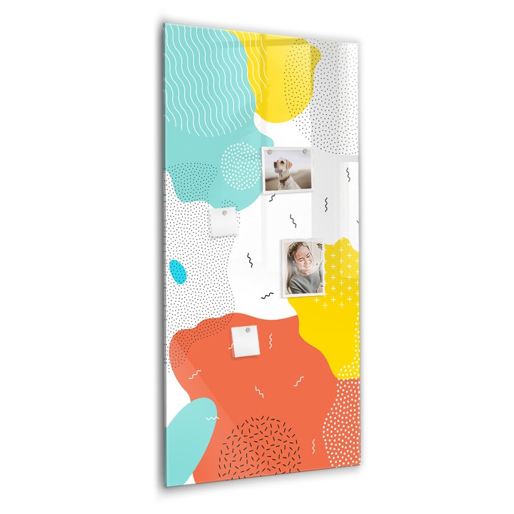 Tabla magnetica, Coloray, Bribututati scribble, Multicolor, 60 x 120 cm, Magneti, Marker negru, 010640700080300088989