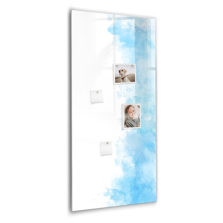 Tabla magnetica, Coloray, Pete de acuarela, Albastru, 60 x 120 cm, Magneti, Marker negru, 010640700080300088975