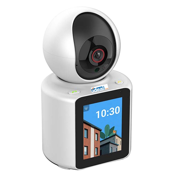 idealSTORE Бебефон и камера за наблюдение, видеообаждане, въртене, на телефона, активиране на движение и звук, функция повикване, гласово повикване, вграден микрофон и високоговорител, двупосочно видео, за деца и възрастни хора, Full HD 1080P
