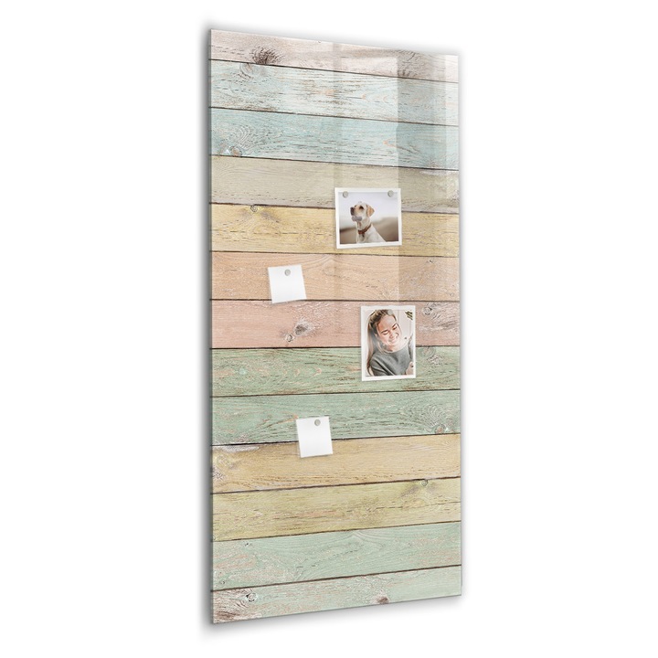 Tabla magnetica, Coloray, Panouri pastelate, Multicolor, 60 x 120 cm, Magneti, Marker negru, 010640700080300089013