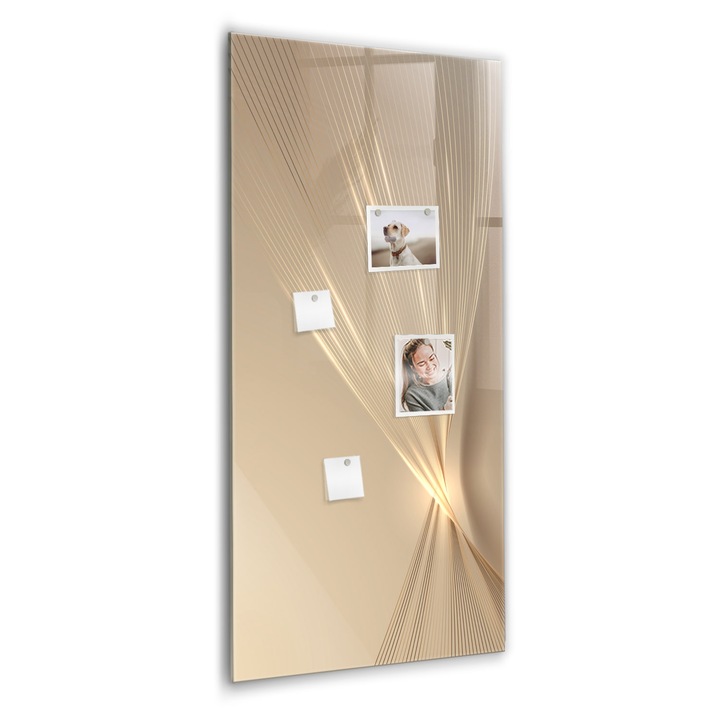 Tabla magnetica, Coloray, Lumina abstracta, Nuante de bej, 60 x 120 cm, Magneti, Marker negru, 010640700080300088948