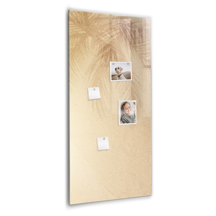 Tabla magnetica, Coloray, Umbra frunzelor de palmier, Nuante de bej, 60 x 120 cm, Magneti, Marker negru, 010640700080300260310