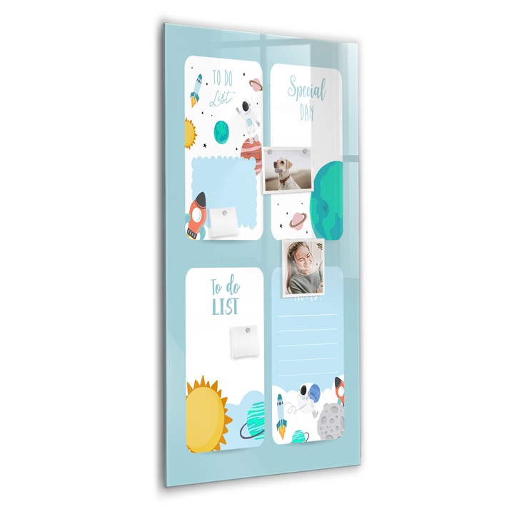 Tabla magnetica, Coloray, Planificator galactic, Albastru, 60 x 120 cm, Magneti, Marker negru, 010640700080300088865