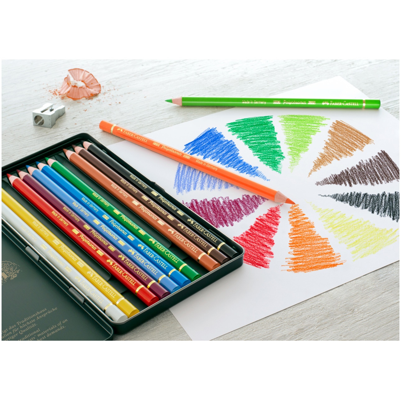 Creioane colorate Faber-Castell Polychromos, 12 culori, cutie