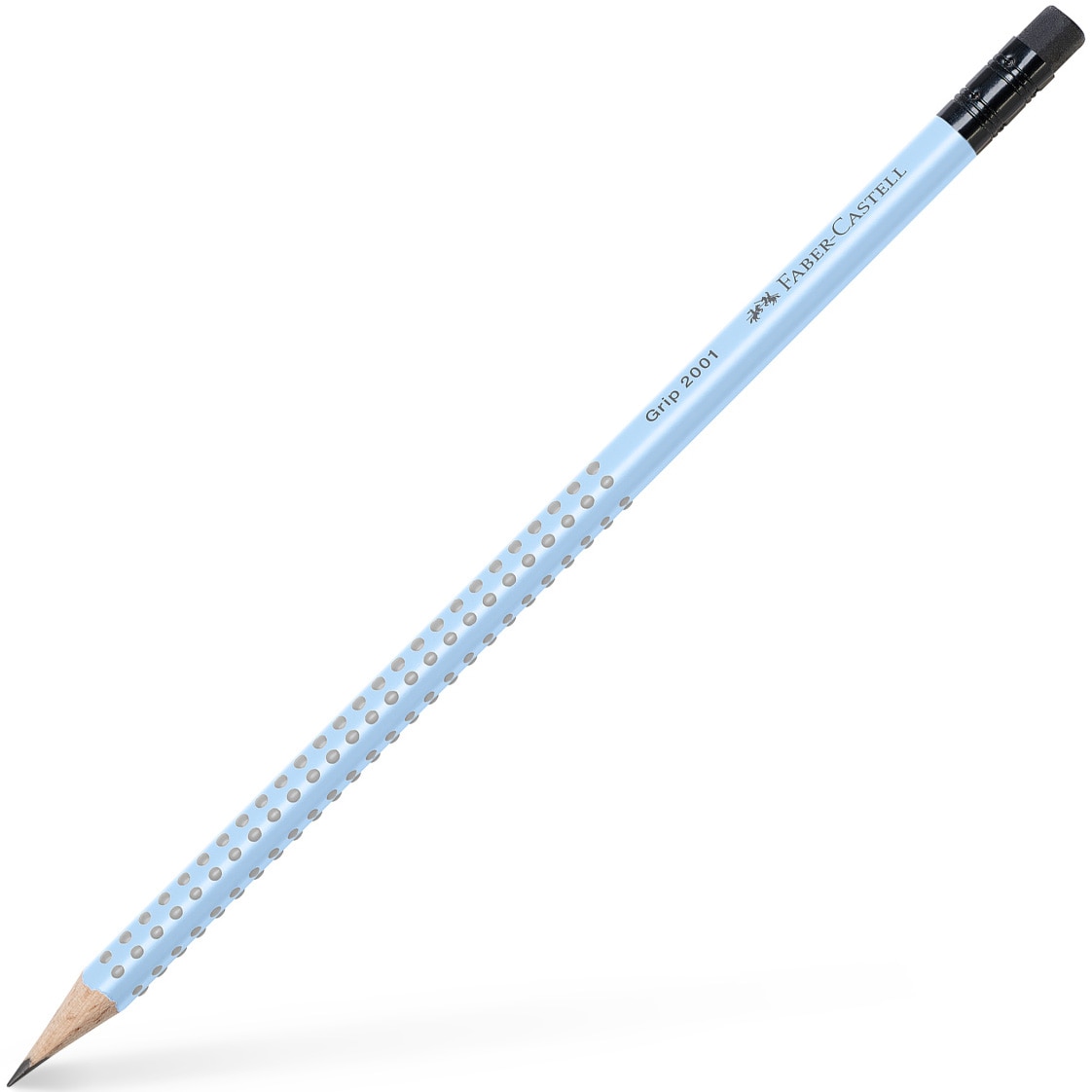 Creion grafit Faber-Castell Grip 2001 Blue Sky, B, cu guma, 12 buc/cutie