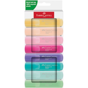 Textmarker Faber-Castell 1546 pastel, cutie carton 2024, 8 buc/set