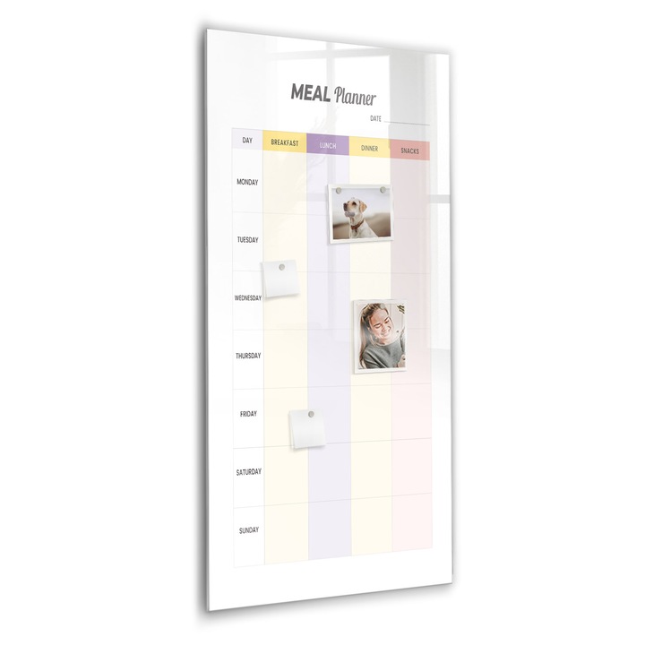 Tabla magnetica, Coloray, Planificator de masa, Multicolor, 60 x 120 cm, Magneti, Marker negru, 010640700080300088862