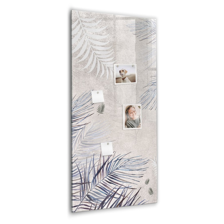 Tabla magnetica, Coloray, frunze de palmier, Gri, 60 x 120 cm, Magneti, Marker negru, 010640700080300088800