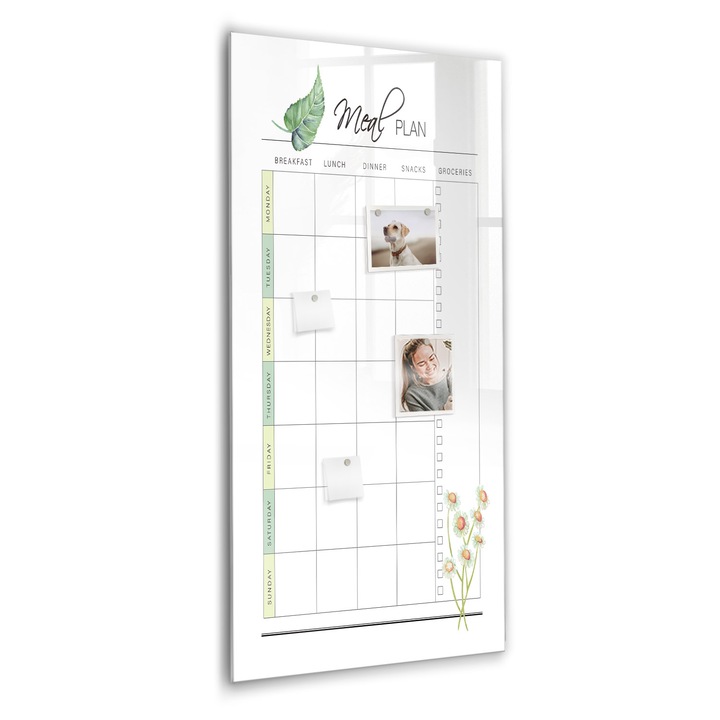 Tabla magnetica, Coloray, Plan de masa, Alb, 60 x 120 cm, Magneti, Marker negru, 010640700080300088803