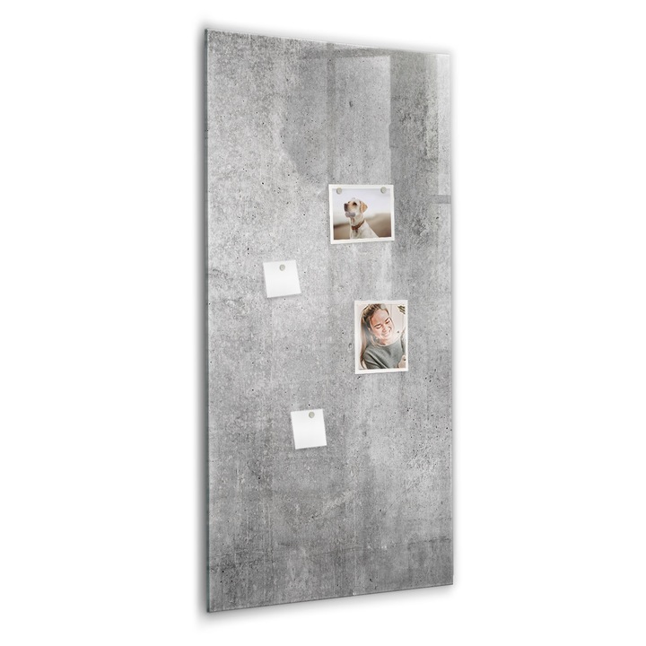 Tabla magnetica, Coloray, Beton stralucitor, Gri, 60 x 120 cm, Magneti, Marker negru, 010640700080300260341