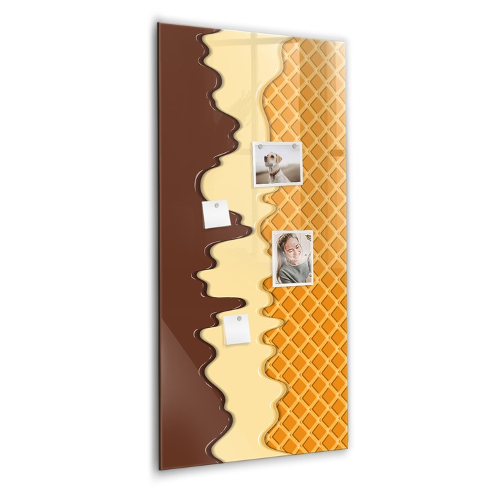 Tabla magnetica, Coloray, Inghetata cu topping, Maro, 60 x 120 cm, Magneti, Marker negru, 010640700080300260347