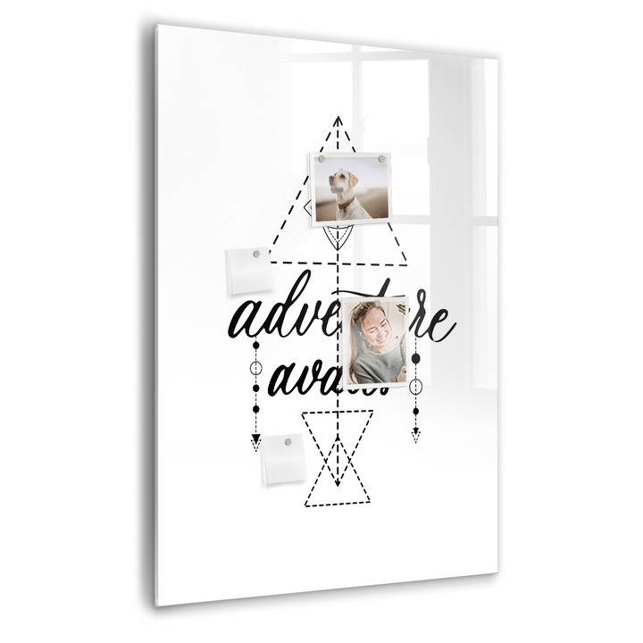 Tabla magnetica, Coloray, Aventura, Alb, 70 x 100 cm, Magneti, Marker negru, 010640700080300275319